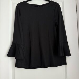 LOFT Black Flared Sleeve Blouse